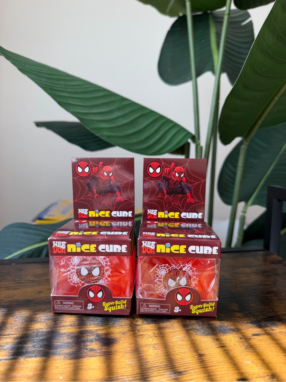Red Spider-Themed Nice Cube Squish Toy - Pack of 2
